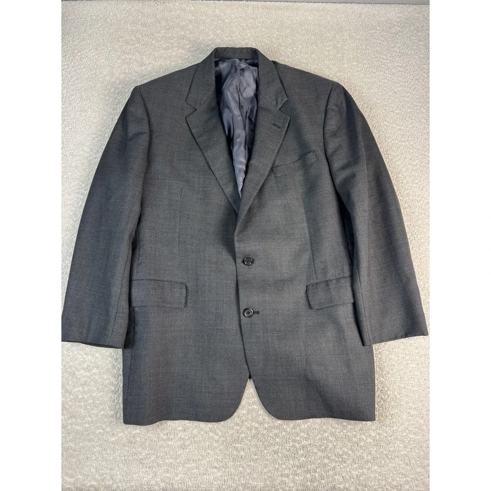 Brooks Brothers Blazer‎ Mens 45 Long Gray 100% Worsted Wool Brooksease Jacket